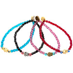 Dana Levy Solid Mini Hamsa Hand Evil Eye Faceted Glass Bead Bracelets Group