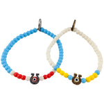 Dana Levy Solid Mini Horseshoe Evil Eye Charm Glass Bead Bracelets - Group