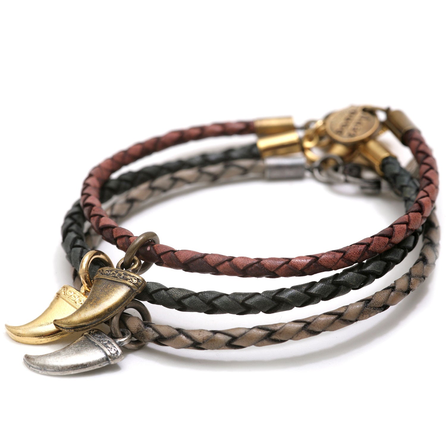 Dana Levy Men's Tooth Amulet Leather Braid Bracelet - Group