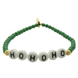 Dana Levy Mens Hohoho Happy Holidays Glass Bead Bracelet - White Green 