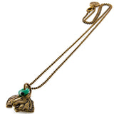 Dana Levy Horse Charm Trio Ball Chain Necklace - Antique Gold