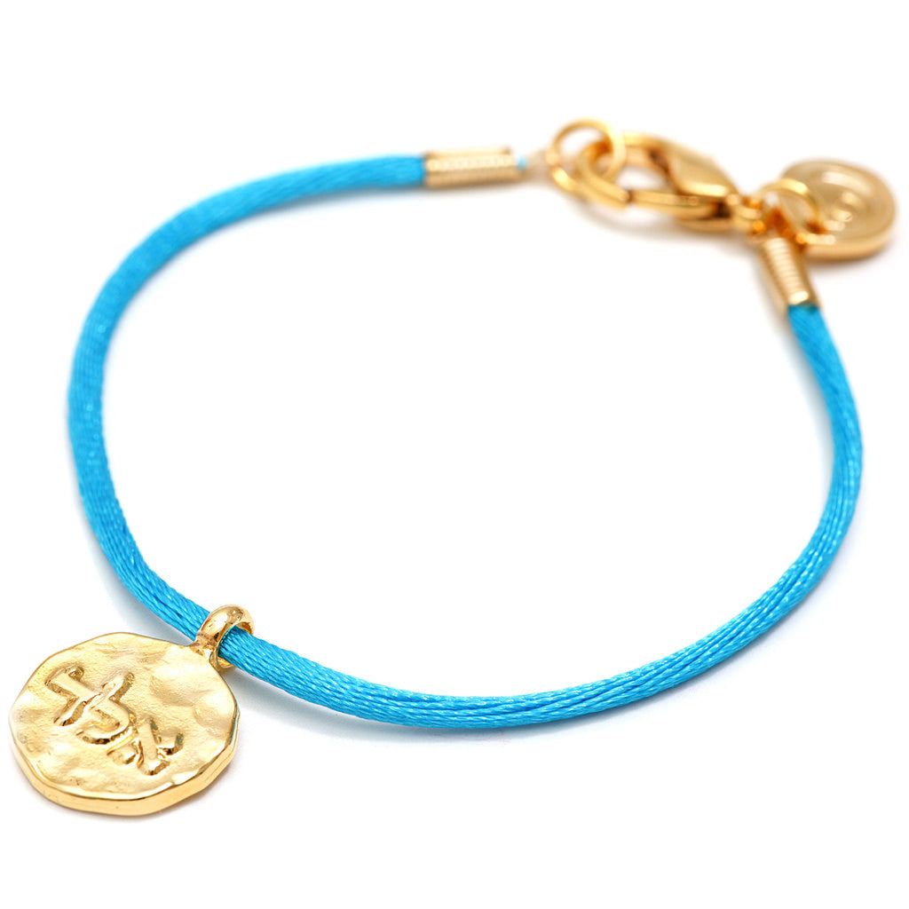 Dana Levy Kabbalah Blessing Token Satin Cord Bracelet - Protection from Evil Eye 