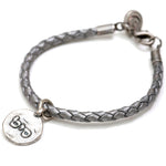 Dana Levy Kabbalah Blessing Token Leather Braid Bracelet - Antique Silver & Silver
