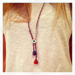 Dana Levy Men's Lima Evil Eye Beaded Cord Necklace - Model