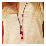 Dana Levy Men's Lima Evil Eye Beaded Cord Necklace - Model