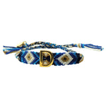 Dana Levy Alphabet Charm Mini Friendship Bracelet - Letter D Blue mix 