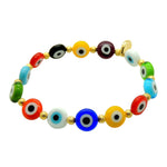 Dana Levy Multicolour Evil Eye Charm Bracelet - Gold Single