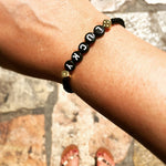 Dana Levy Get Lucky Alphabet Glass Bead Bracelet - on Wrist in Old City Jerusalem