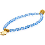 Dana Levy Mini Hamsa Hand Charm Faceted Glass Bead Bracelet - Gold Sky Blue