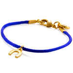 Dana Levy Mini Horseshoe Charm Satin Cord Bracelet - Gold on Purple