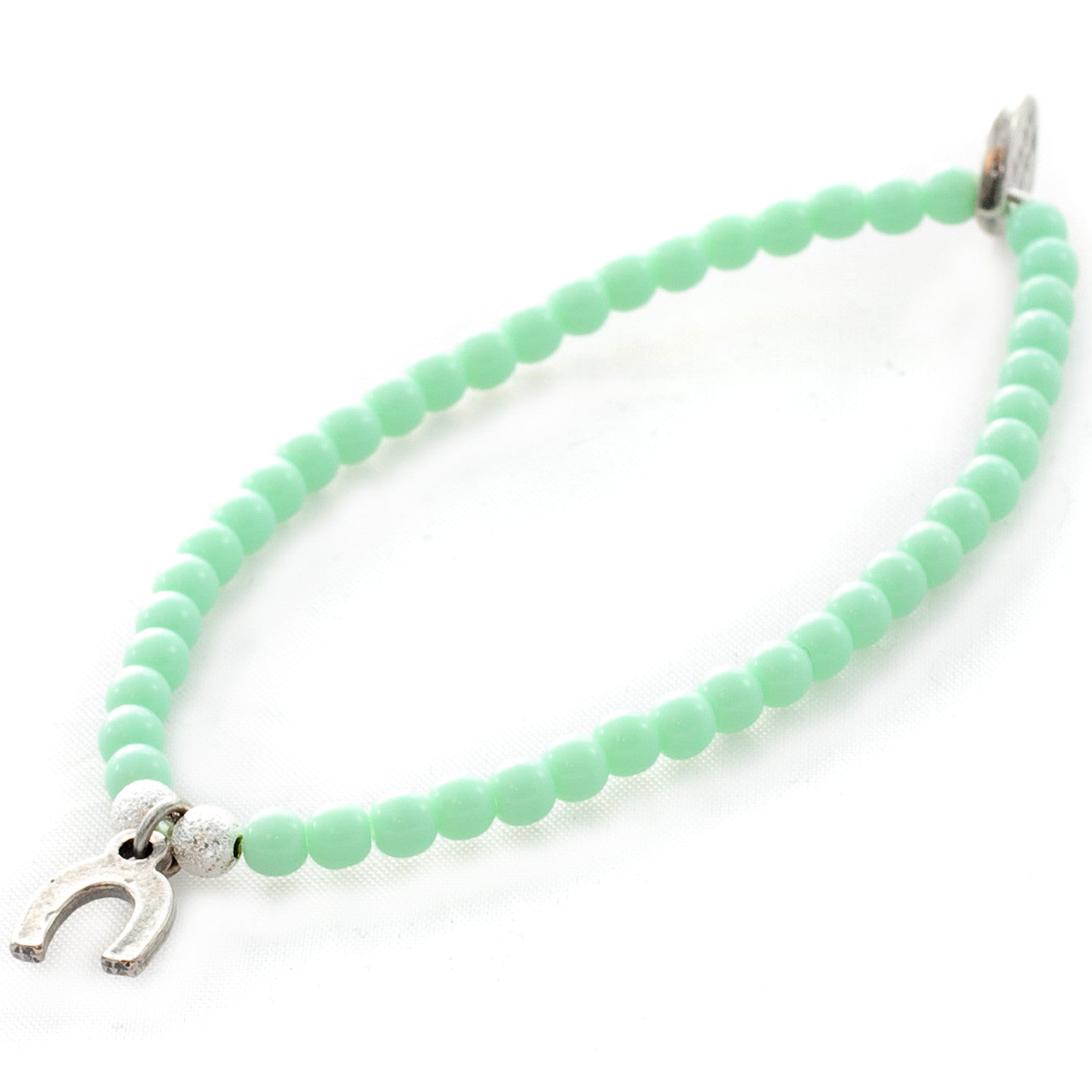 Dana Levy Mini Horseshoe Charm Glass Bead Bracelet