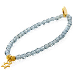 Dana Levy Mini Star of David Charm Faceted Glass Bead Bracelet - Gold Grey