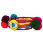 Dana Levy Neon Evil Eye Lucky Charm Pompom Bracelet - Neon Yellow
