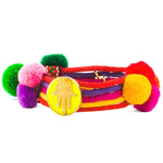 Dana Levy Neon Hamsa Hand Lucky Charm Pompom Bracelet - Neon Yellow