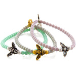 Dana Levy Fly Charm Glass Bead Bracelet - Pastels