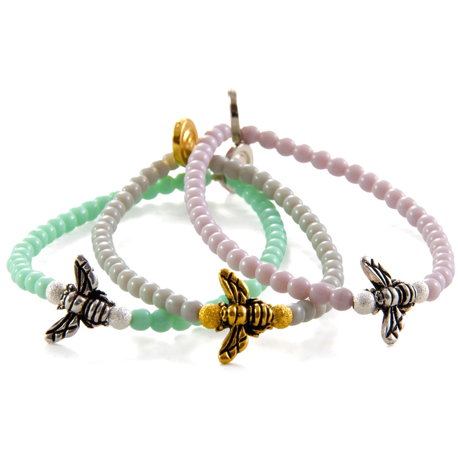 Dana Levy Fly Charm Glass Bead Bracelet - Pastel Group