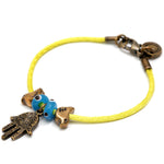 Dana Levy Peace & Protection Satin Cord Bracelet - Neon Yellow