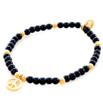 Dana Levy Peace Symbol Charm Gemstone Bracelet - Gold Black Onyx
