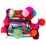 Dana Levy Hamsa Hand Lucky Charm Pompom Bracelets Stack