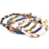 Dana Levy Solid Mini Hamsa Hand & Evil Eye Gemstone Bracelet - Pile