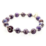 Dana Levy Multicolour Evil Eye Charm Stardust Cracked Agate Bracelet - Purple