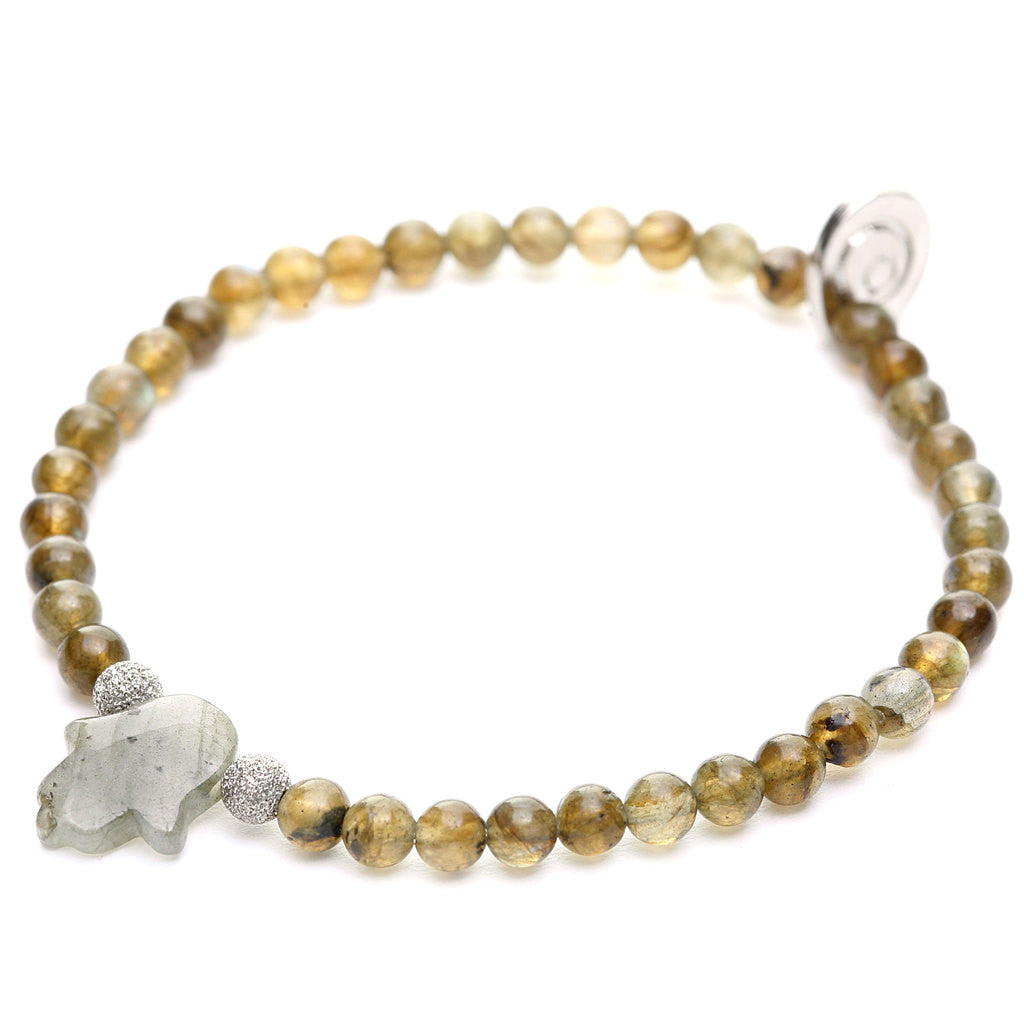 Dana Levy Semi Precious Hamsa Hand Charm Gemstone Bracelet - Labradourite