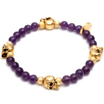 Dana Levy Skull Charm Gemstone Bracelet - Amethyst