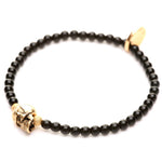 Dana Levy Skull Charm Glass Bead Bracelet - Gold Black