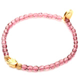 Dana Levy Solid Mini Hamsa Hand Charm Faceted Glass Bead Bracelet - Gold Amethyst
