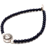 Dana Levy Sun Moon Charm Glass Bead Bracelet - Silver