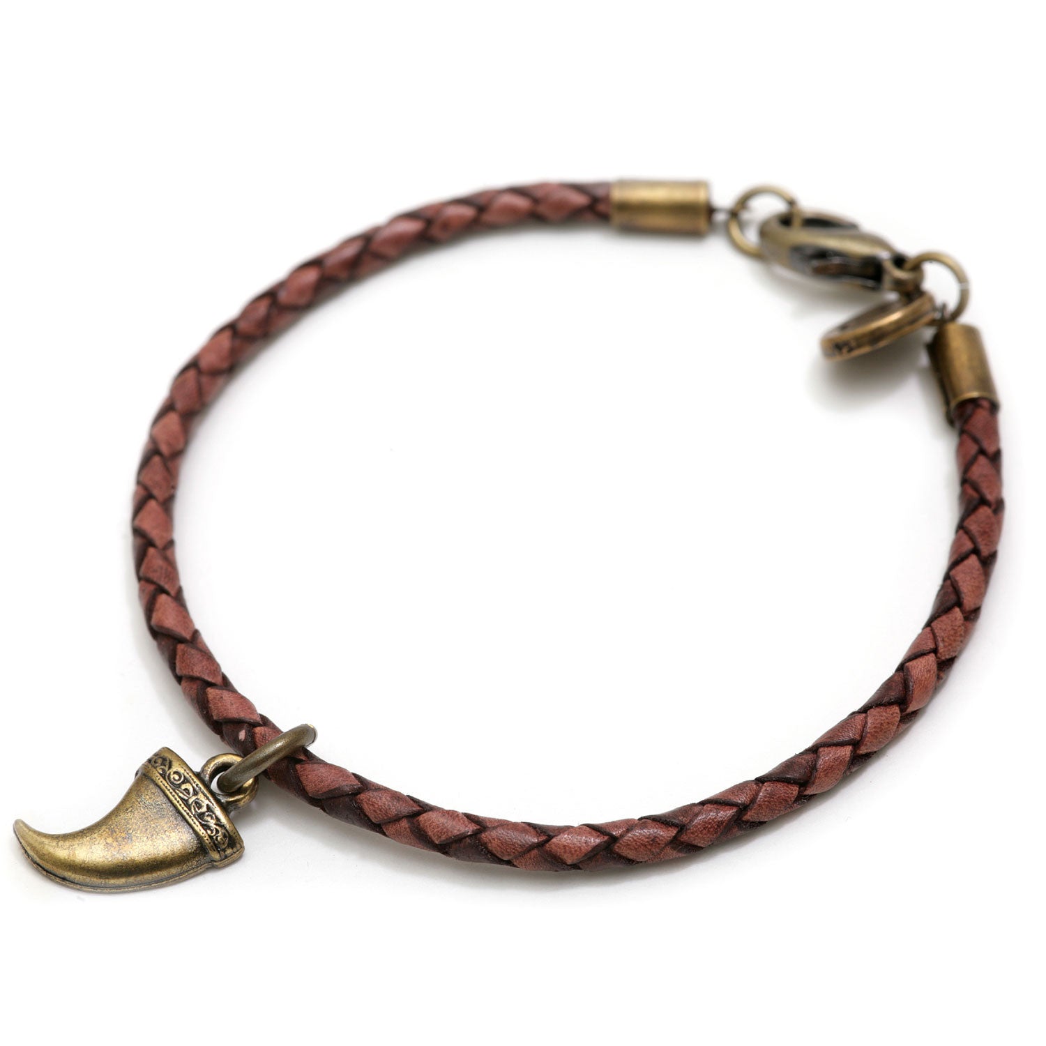 Dana Levy Men's Tooth Amulet Leather Braid Bracelet