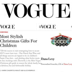 Dana Levy personalised name glass bead bracelets featured in Vogue magazine Christmas gift guide. 