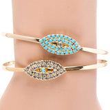 Dana Levy Diamante Evil Eye Charm Cuff Bracelets on Wrist